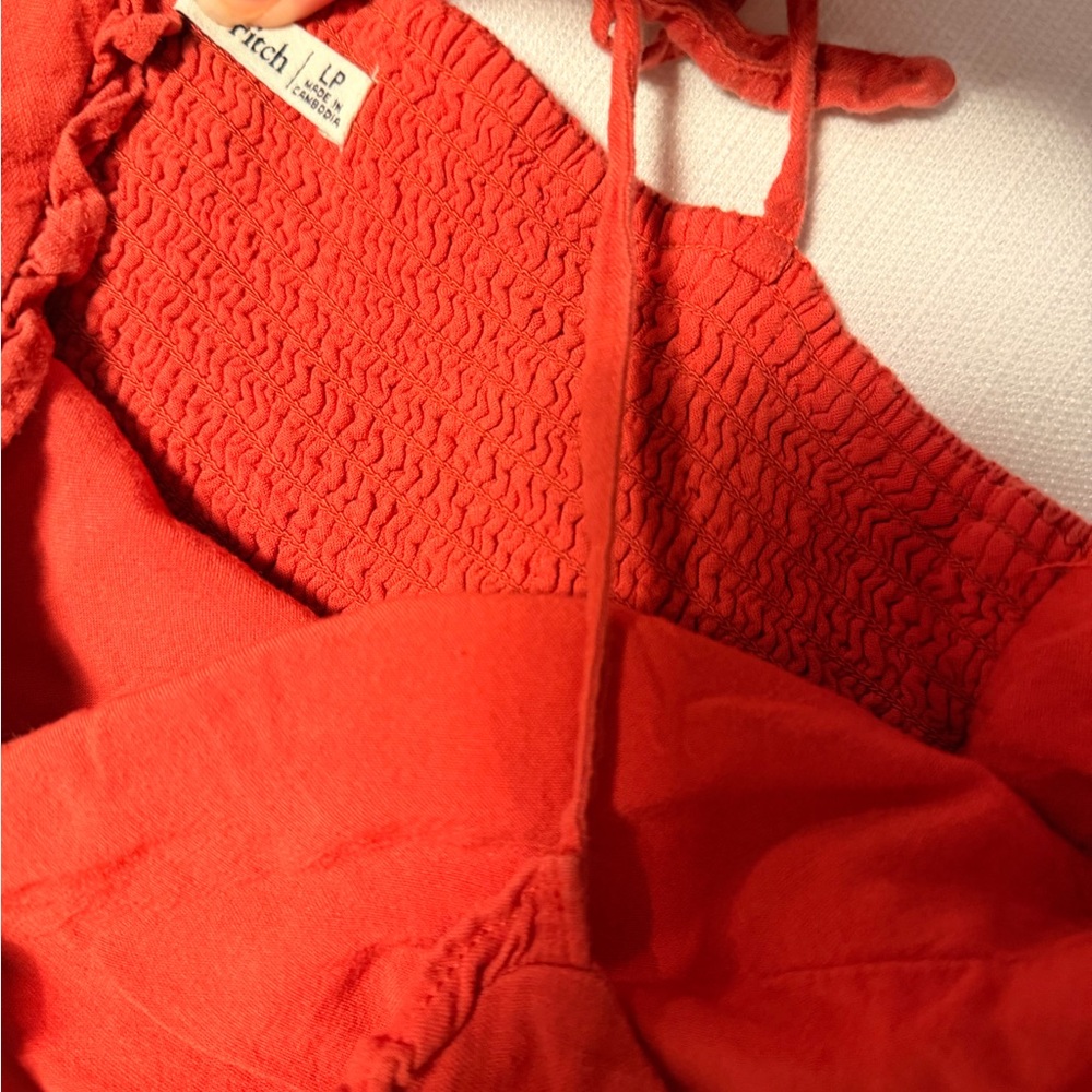 Abercrombie & Fitch Vibrant Red Textured Dress - Picture 9 of 9